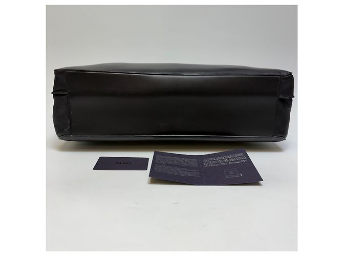 Prada Mallette Vitero Leather Dial Lock Briefcase Black (Unisexe, Article Rare) - vue 9