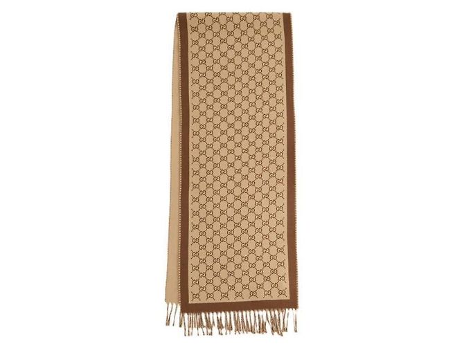 Sciarpa Gucci GG in lana marrone - vista 2