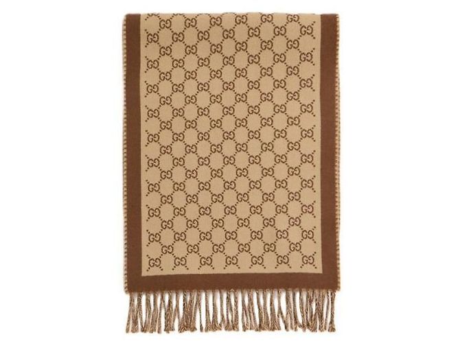 Sciarpa Gucci GG in lana marrone - vista 4
