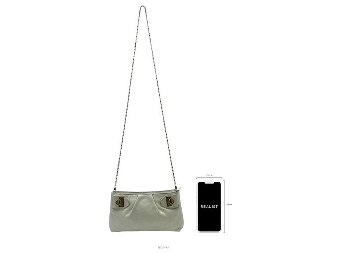 Salvatore Ferragamo Borsa a tracolla Gancini in pelle bianca - vista 2