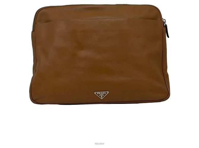 Prada Borsetta due vie in pelle marrone - vista 5