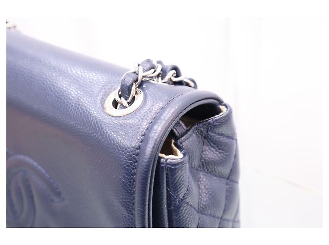 Chanel Borsa a spalla Timeless CC Caviar Flap Navy - vista 13