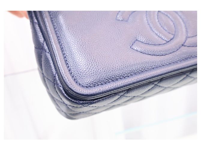 Chanel Borsa a spalla Timeless CC Caviar Flap Navy - vista 8
