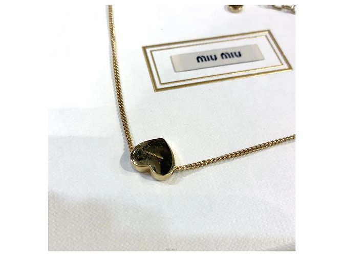 Miu Miu Collana con ciondolo a cuore in oro rosa - vista 4