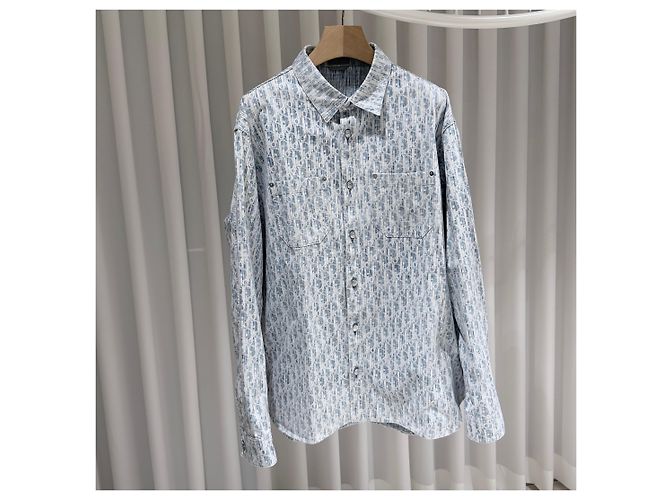 Dior Sovracamicia in denim Oblique Kasri - vista 3