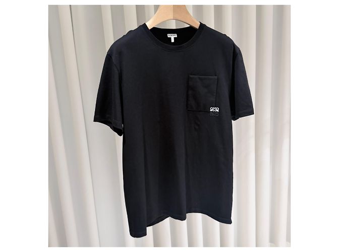 Loewe Relaxed Fit Baumwoll-T-Shirt mit Logo-Tasche Schwarz - Ansicht 2