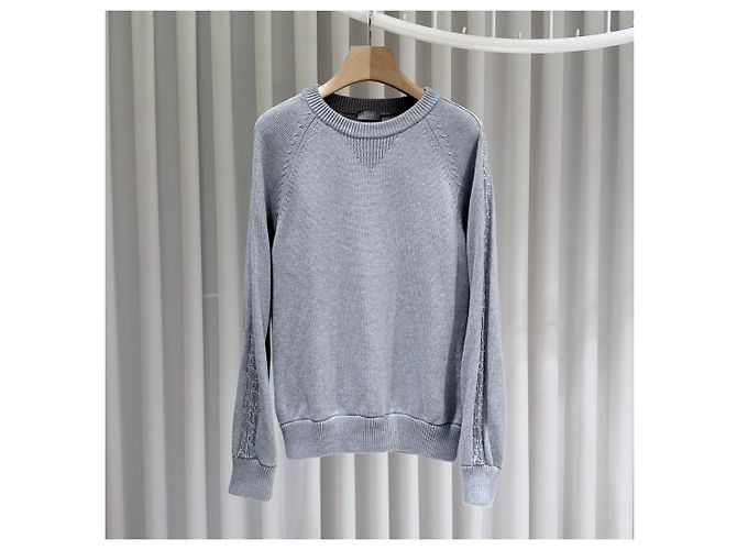 Dior Strick-Sweatshirt mit Oblique-Einsatz Grey - Ansicht 2