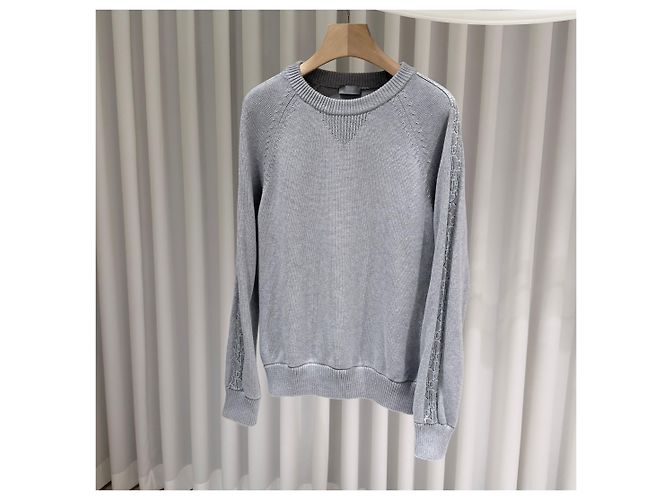 Dior Strick-Sweatshirt mit Oblique-Einsatz Grey - Ansicht 3