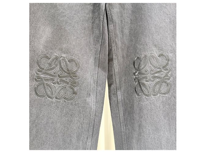 Loewe Pantaloni Baggy in Denim Neri (Size - vista 3