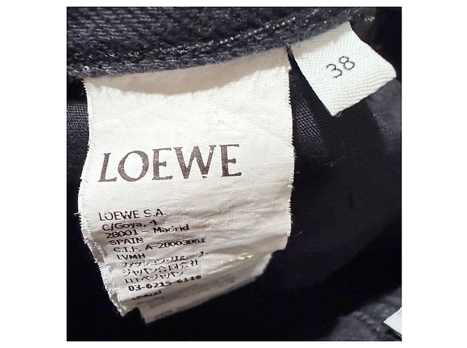 Loewe Pantaloni Baggy in Denim Neri (Size - vista 6