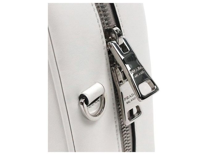 Prada Borsa Tote in Pelle Bianca - vista 9