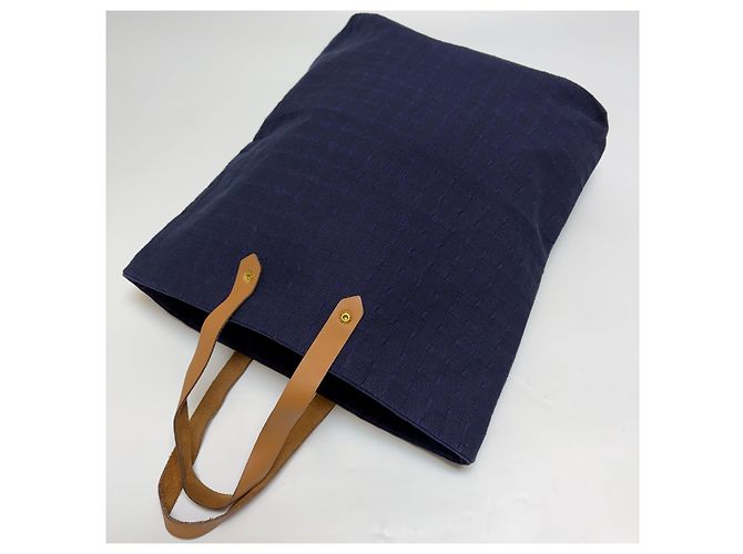 Hermès Amadava Canvas Tote Bag Navy - Ansicht 12