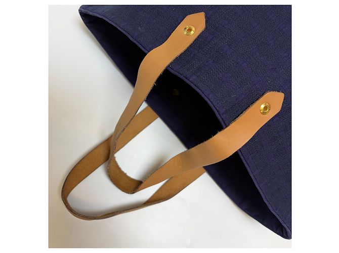 Hermès Amadava Canvas Tote Bag Navy - Ansicht 15