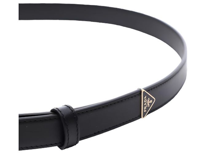 Prada Triangle Logo Belt Black Leather - view 7