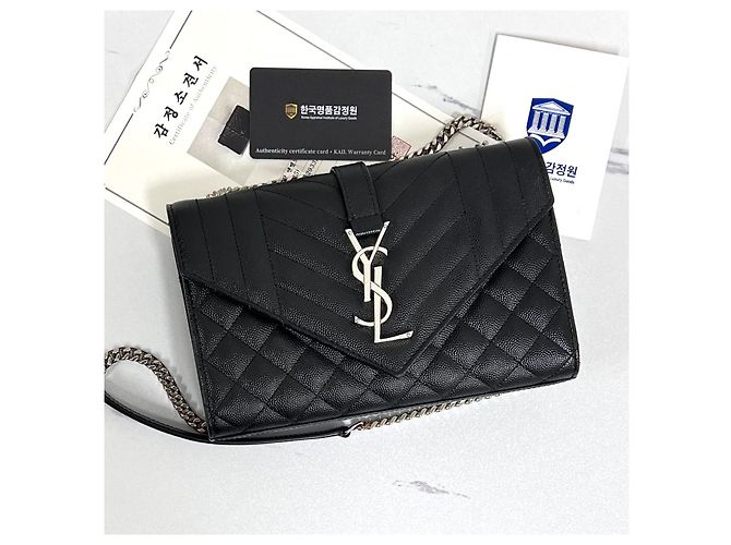 Autre Marque Borsa a spalla con catena a busta Black Small - vista 4