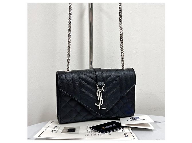Autre Marque Borsa a spalla con catena a busta Black Small - vista 6