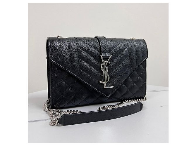 Autre Marque Borsa a spalla con catena a busta Black Small - vista 8