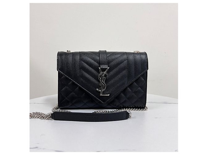 Autre Marque Borsa a spalla con catena a busta Black Small - vista 9