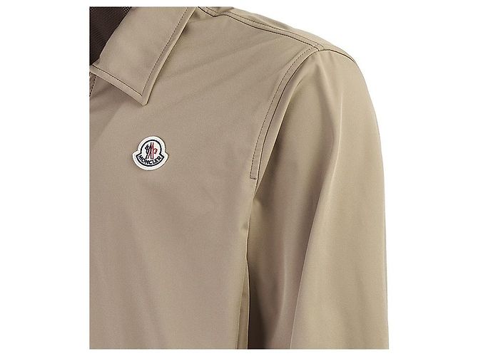 Moncler Giacca-camicia in nylon con logo da uomo - vista 5