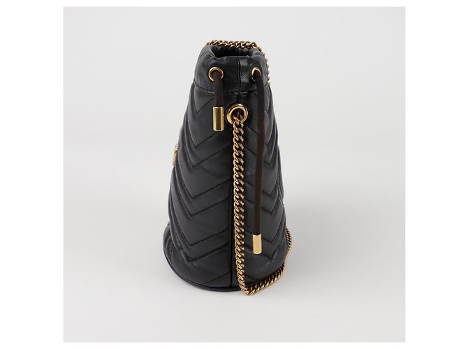 Gucci Mini Borsa a Secchiello GG Marmont a Tracolla - vista 2
