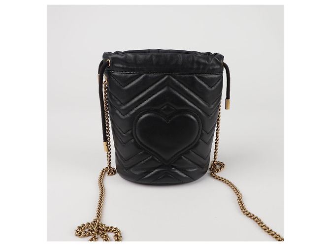 Gucci Mini Borsa a Secchiello GG Marmont a Tracolla - vista 3