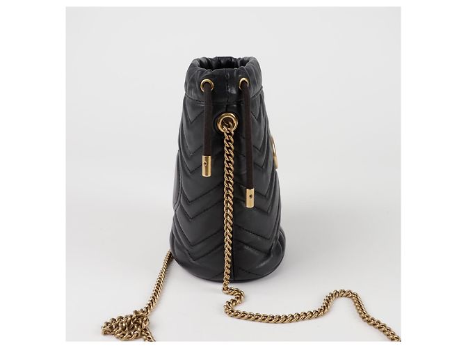Gucci Mini Borsa a Secchiello GG Marmont a Tracolla - vista 4