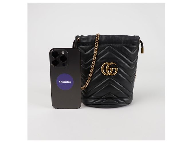 Gucci Mini Borsa a Secchiello GG Marmont a Tracolla - vista 6