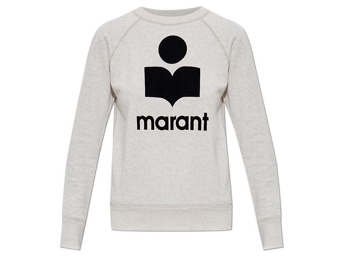 Isabel Marant Baumwoll-Sweatshirt mit Logo Ecru - Ansicht 2