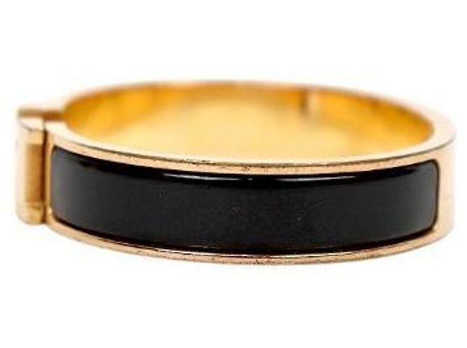 Bracciale Hermès Click H Nero Oro - vista 2