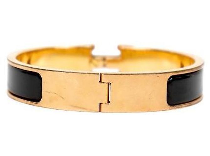 Bracciale Hermès Click H Nero Oro - vista 3