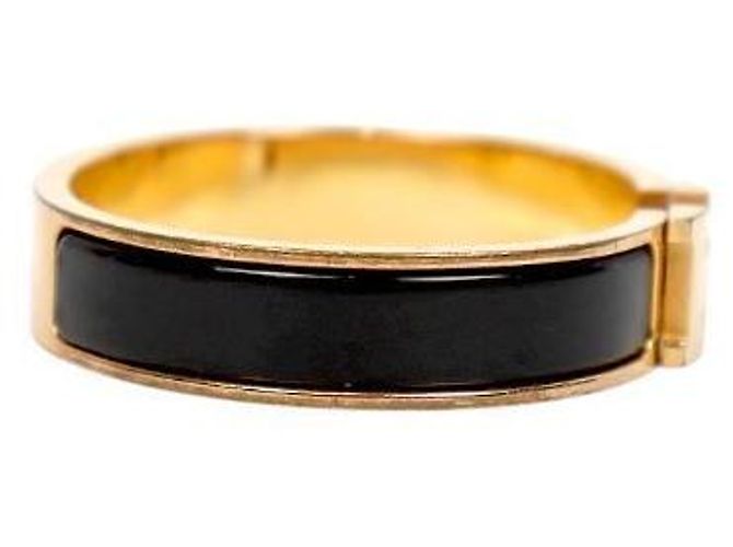 Bracciale Hermès Click H Nero Oro - vista 4