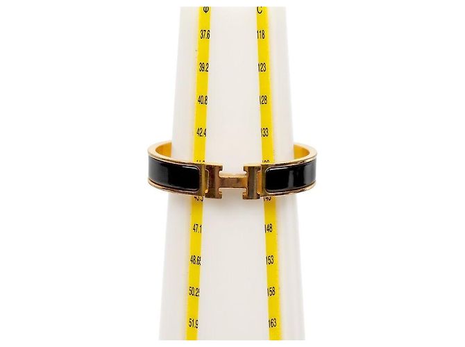 Bracciale Hermès Click H Nero Oro - vista 7