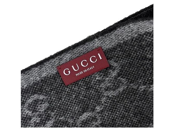 Sciarpa Gucci Web in lana nero carbone - vista 4