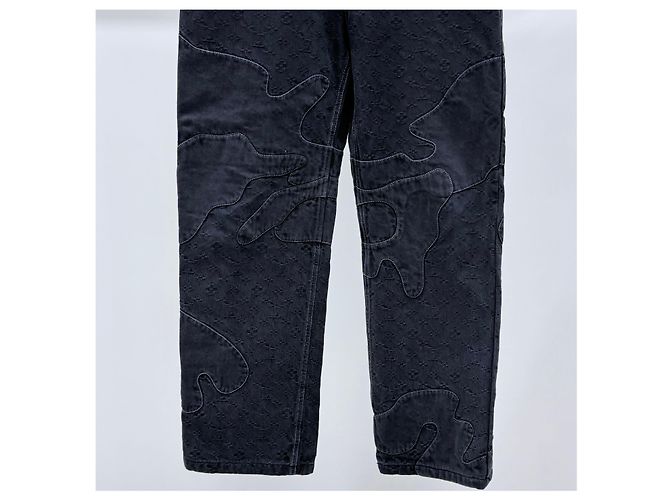 Louis Vuitton Monogram Patchwork Denim Hose Schwarz - Ansicht 3