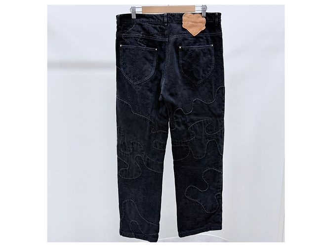 Louis Vuitton Monogram Patchwork Denim Hose Schwarz - Ansicht 4
