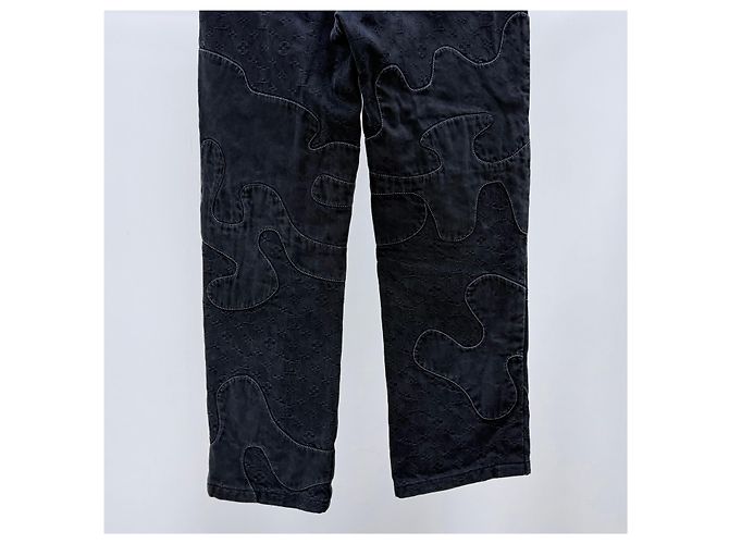 Louis Vuitton Monogram Patchwork Denim Hose Schwarz - Ansicht 6
