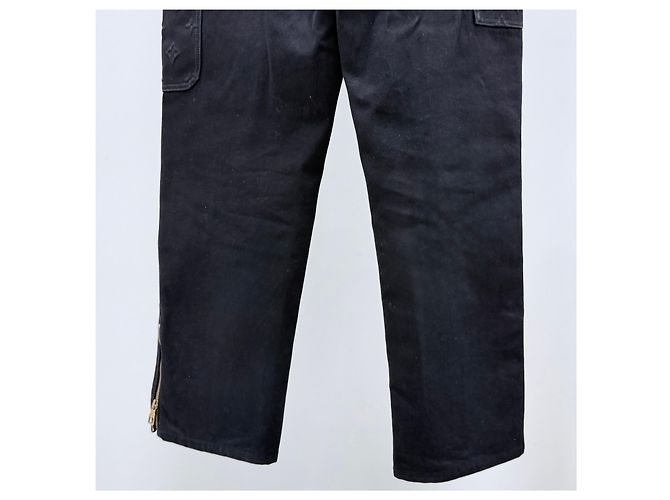 Louis Vuitton Pantaloni Denim Carpenter Workwear Monogram Black - vista 6