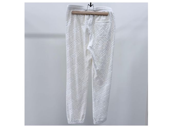 Fendi FF Logo Jacquard Training Jogger Pants Weiß - Ansicht 2