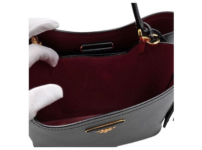 Prada Borsa Tote e Borsa a Tracolla Saffiano Panier Double Large - vista 6
