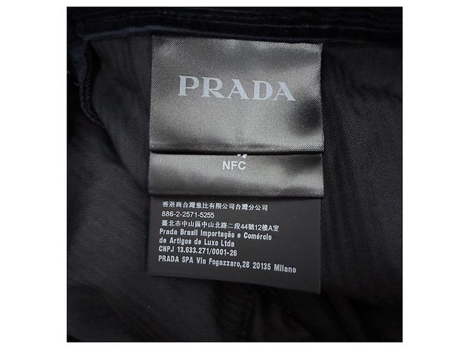 Prada Pantaloni in velluto con logo triangolare Navy - vista 9