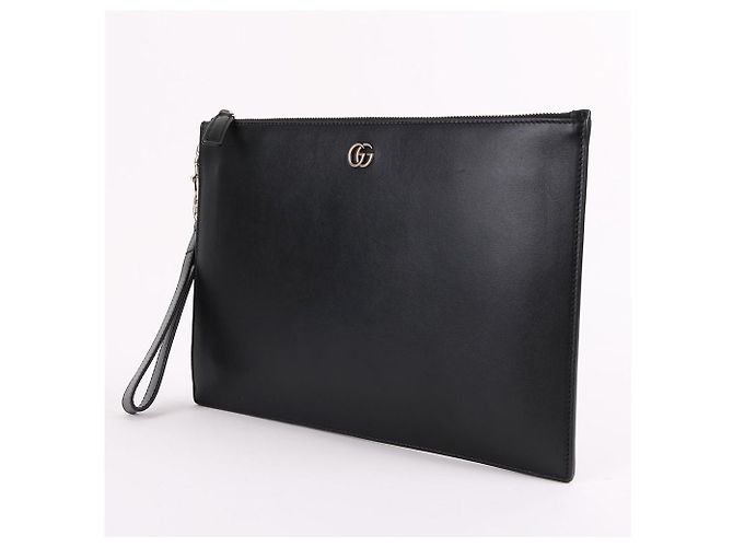 Clutch Gucci in pelle nera - vista 3