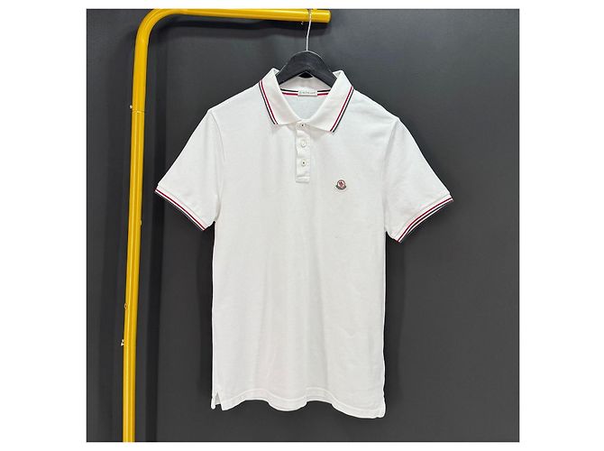 Moncler Kurzarm- Polo-T-Shirt Weiß - Ansicht 10