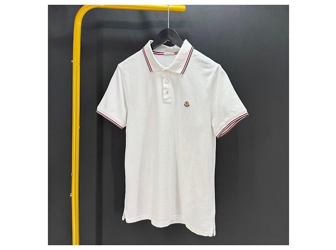 Moncler Kurzarm- Polo-T-Shirt Weiß - Ansicht 2