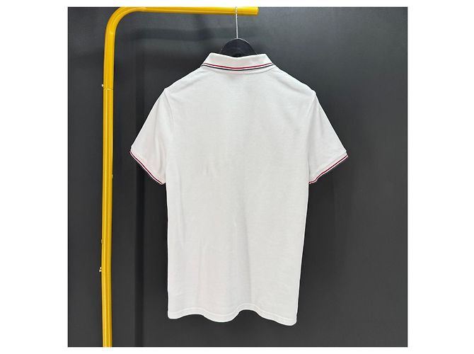 Moncler Kurzarm- Polo-T-Shirt Weiß - Ansicht 3