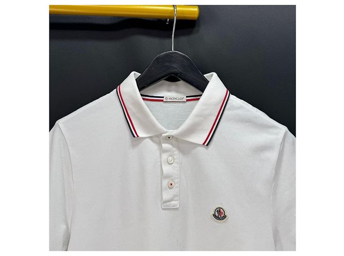 Moncler Kurzarm- Polo-T-Shirt Weiß - Ansicht 5