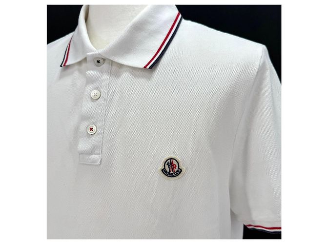 Moncler Kurzarm- Polo-T-Shirt Weiß - Ansicht 6
