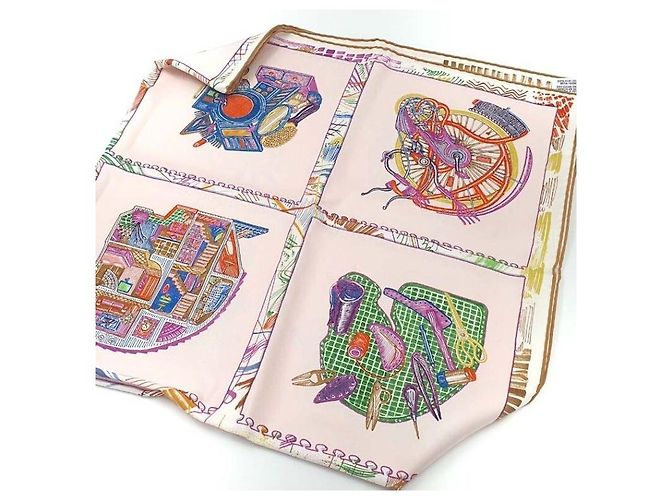 Carré 90 in seta Hermès Multicolore - vista 3