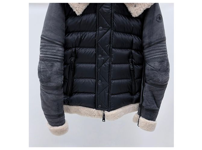 Moncler Lammfelljacke Senf Schwarz - Ansicht 3