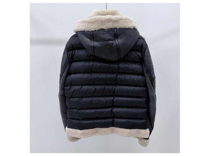 Moncler Lammfelljacke Senf Schwarz - Ansicht 4