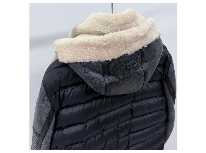 Moncler Lammfelljacke Senf Schwarz - Ansicht 5